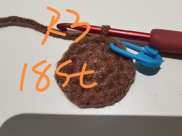 18 stitches for round 3 for sunflower hair rope crochet pattern