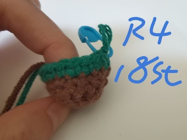18 stitches for round 4 for sock crochet