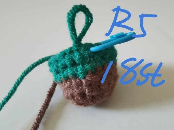 18 stitches for round 5 for sock crochet