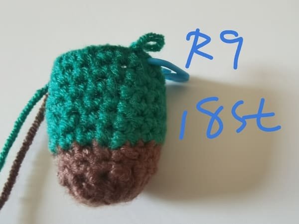 18 stitches for round 9 for sock crochet