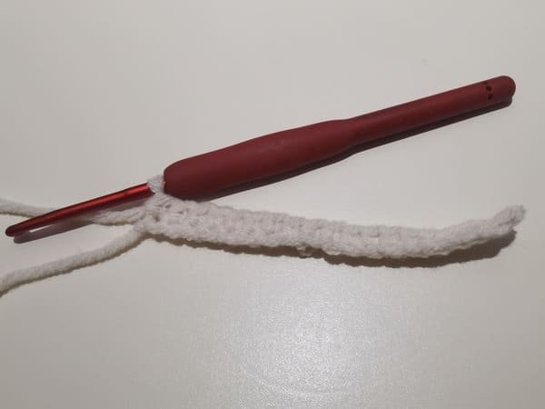 19 single crochets are completed.