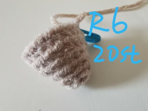 20 stitches for round 6 for peanut crochet