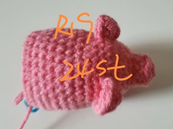 24 stitches for round 19 for crochet pig