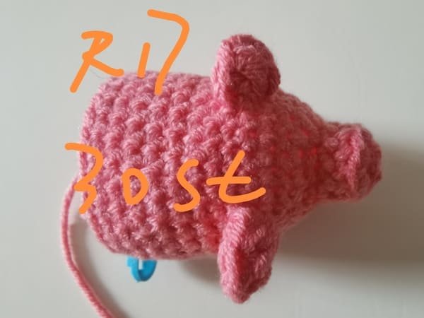 30 stitches for round 17 for crochet pig