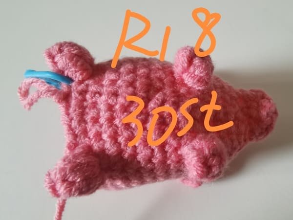30 stitches for round 18 for crochet pig