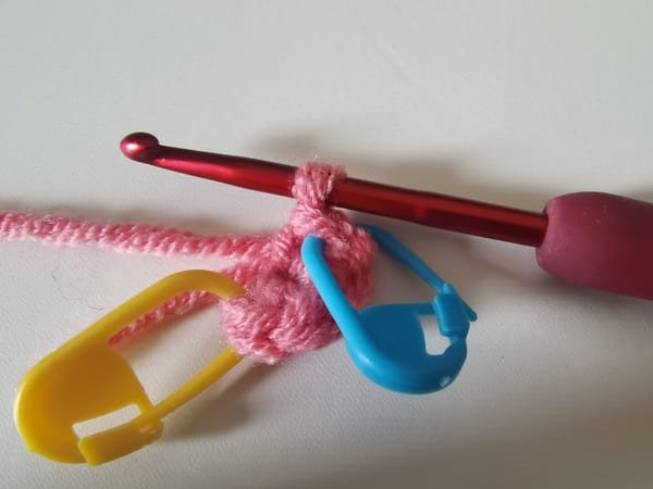 6 single crochet in to magic ring for crochet pig
