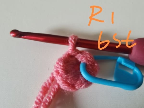 6 stitches for round 1 for crochet pig