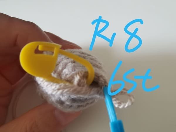 6 stitches for round 8 for peanut crochet