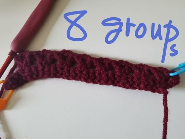 8 groups are completed for round 2 for crochet rose pattern