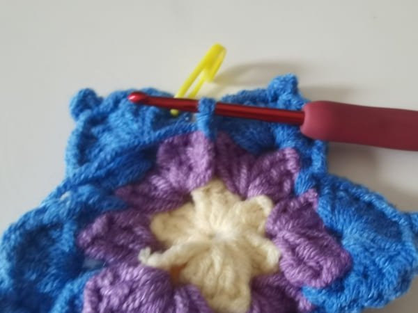 8 groups for round 3 for crochet butterfly pattern