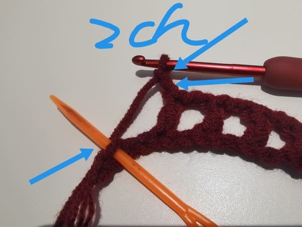 The hook insert the third front loop for round 1 for bow crochet