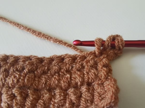 bring out 1 loop (3 loops on the hook).