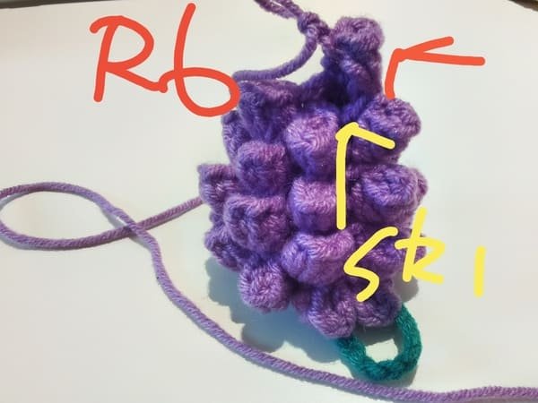 crochet 1 popcorn and skip 1 for round 6