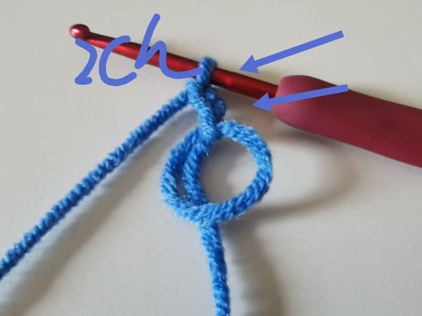 crochet 2 chain stitch again
