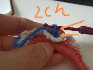 crochet 2 chain stitch for round 3