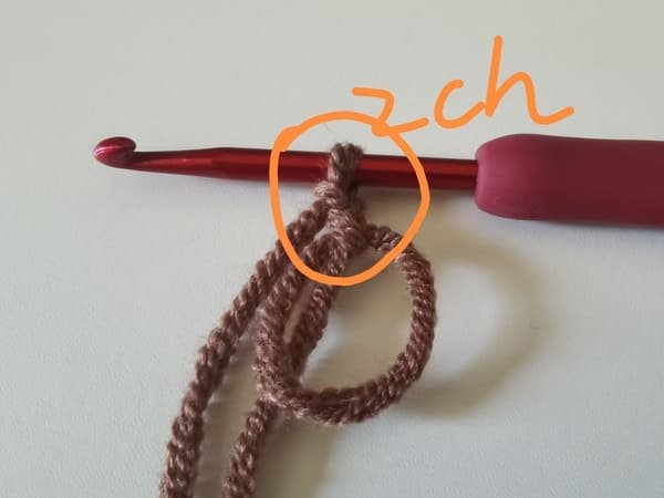 crochet 2 chain stitch in to magic ring for sock crochet