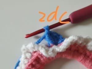 crochet 2 double crochets in next chain stitch