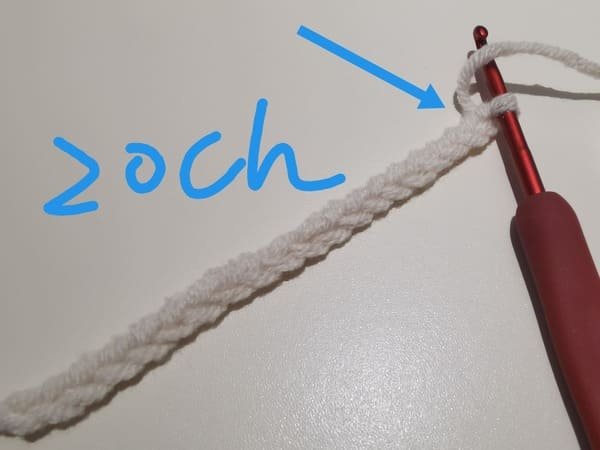 crochet 20 chains stitches