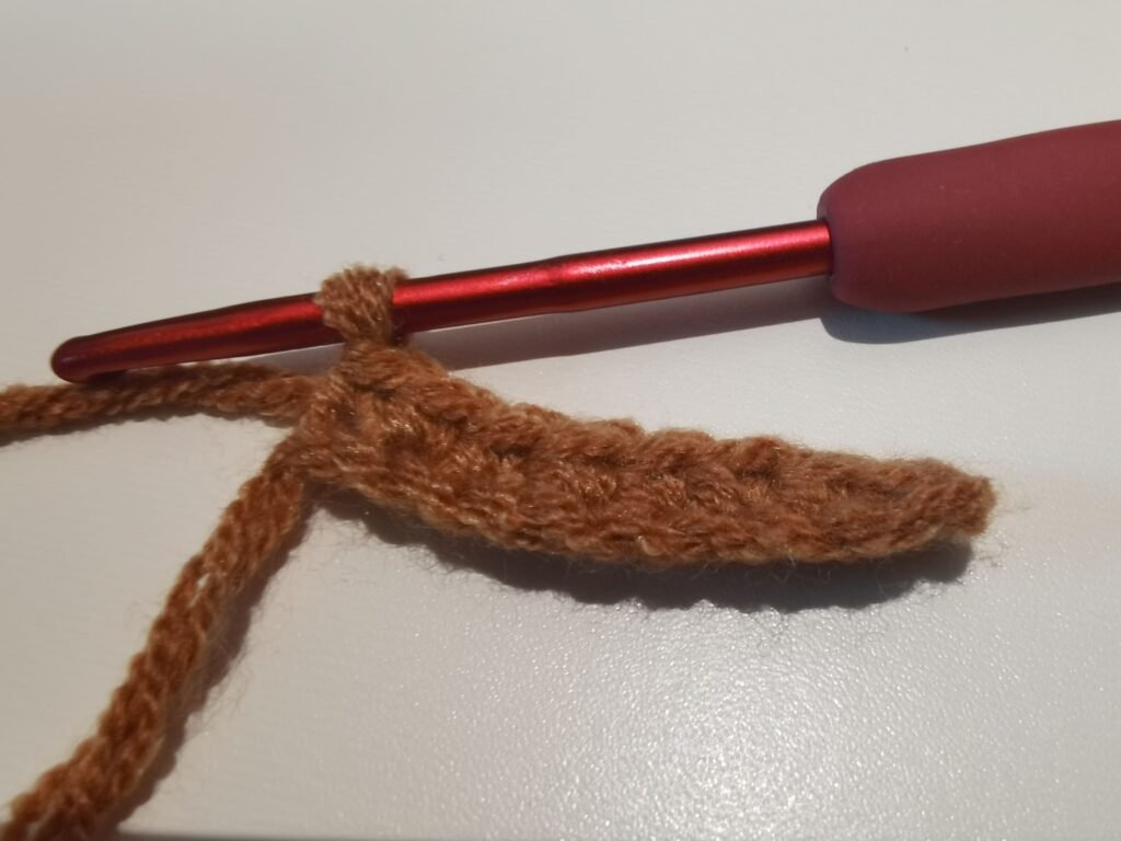 crochet a row of single crochet for single crochet increase