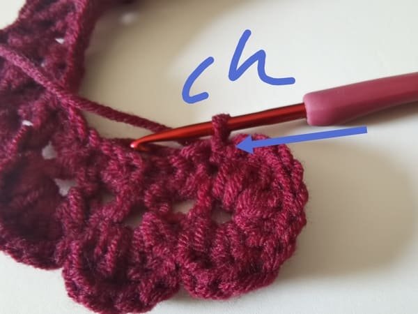 crochet chain stitch for crochet rose pattern