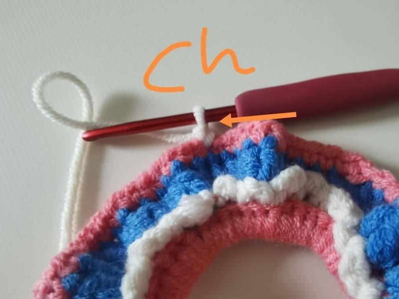 crochet chain stitch for round 5