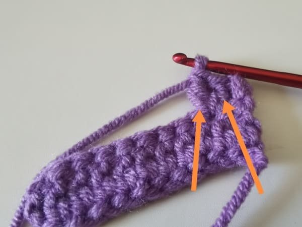 double crochet increase is completed