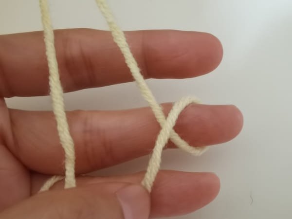 form the x shape for magic ring