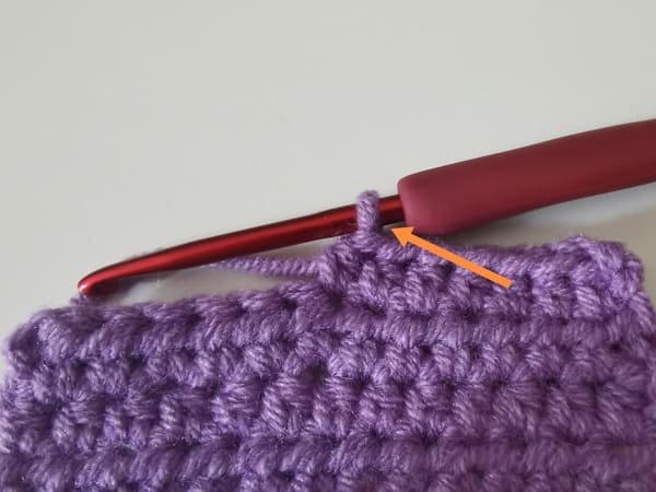 get one loop on the hook for half double crochet