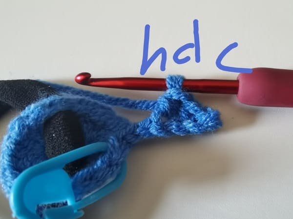 half double crochet is completed for round 2