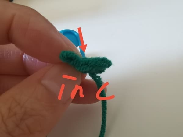increase in each stitch for round 2 for frog crochet pattern