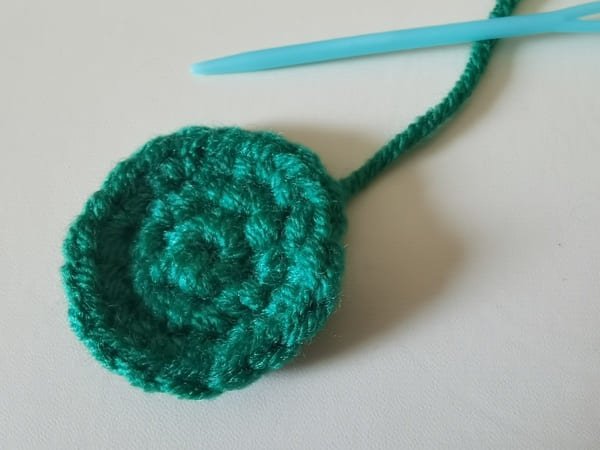 Invisible slip stitch is completed