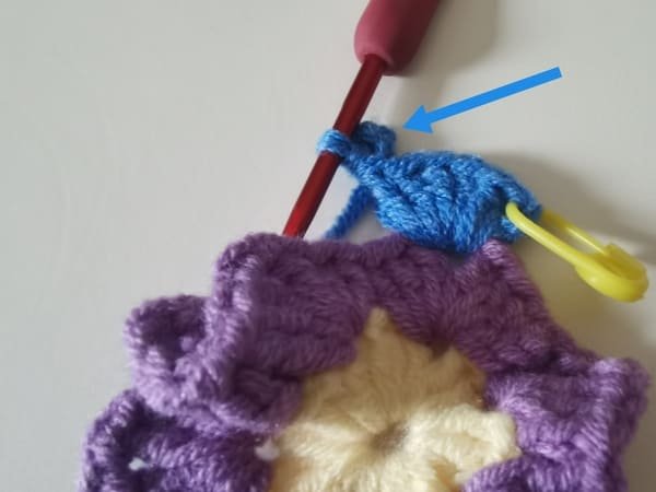 picot for round 3 for crochet butterfly pattern