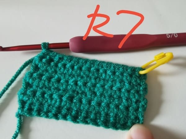 round 7 is completed for frog crochet pattern