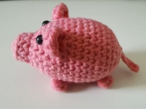 side of crochet pig