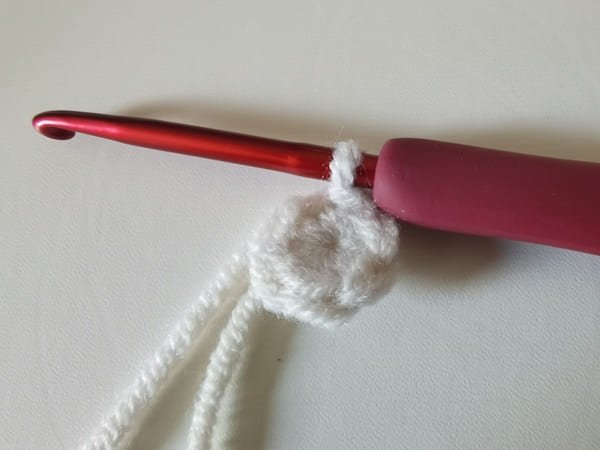 slip stitch is completed for white eyes