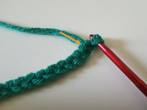 starting from second to last stitch