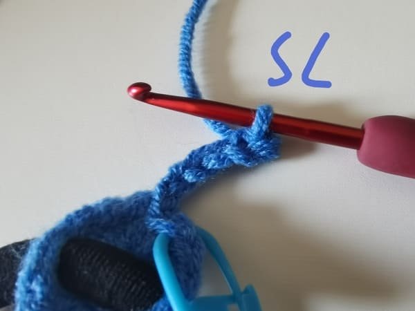 the first slip stitch is completed