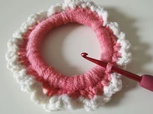the hook insert the back loop for round 3