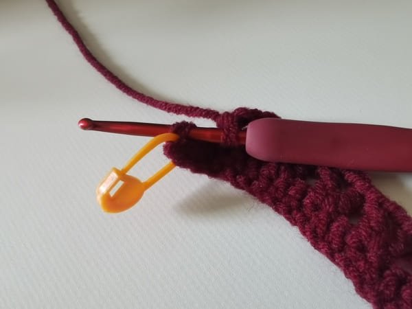 the hook insert the first stitch of previous for round 2 for crochet rose pattern