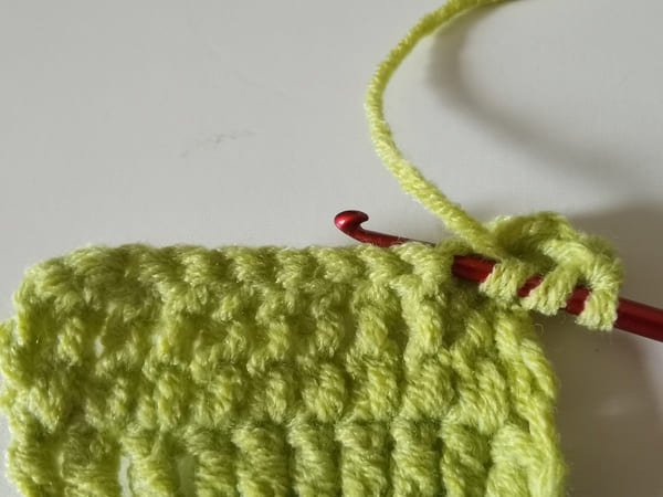 the hook insert the stitch for treble crochet