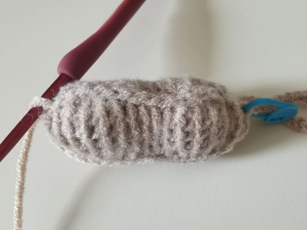 the third stem is completed for peanut crochet