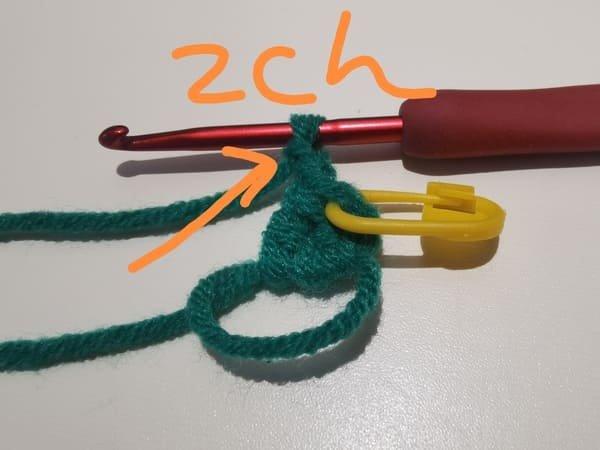 then crochet 2 chain stitches again for grape crochet
