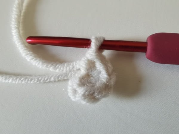 tighten up the yarn end for white eye
