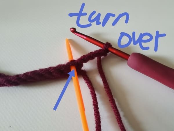turn over the fabric
