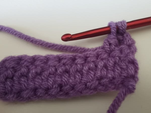 two loops on the hook for double crochet increase
