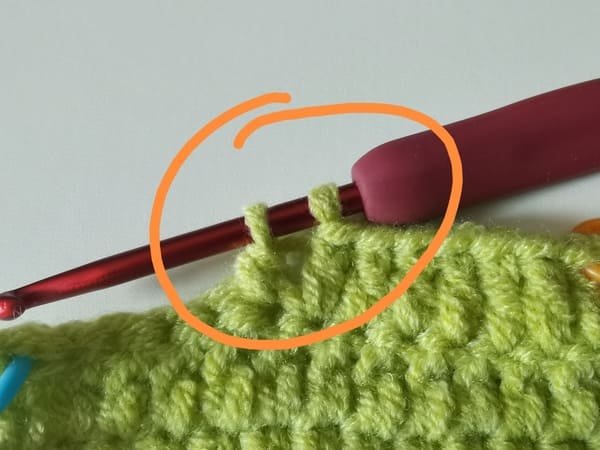 two loops one the hook for double crochet