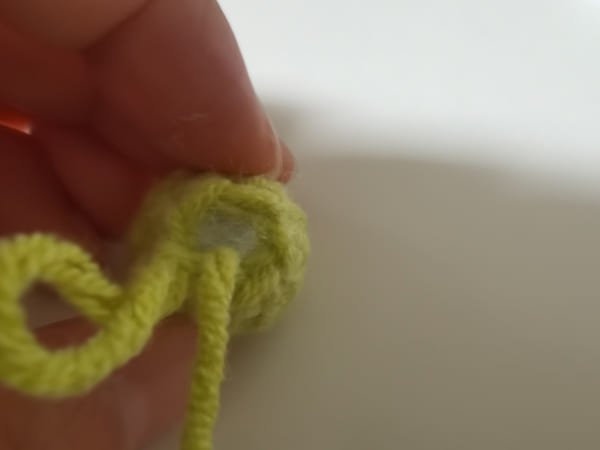use a yarn needle to close the small hole