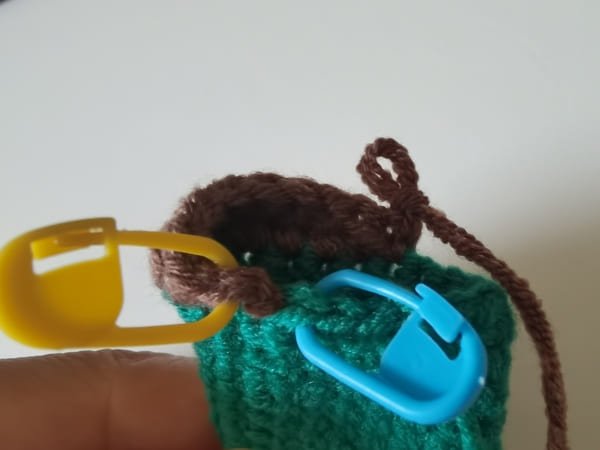 view of round 13 for sock crochet