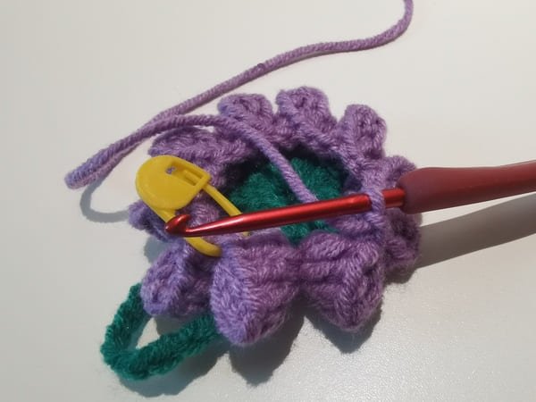 we had crochet 10 popcorn for round 2