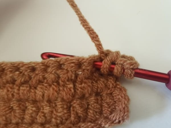 we need insert hook into the next stitch.